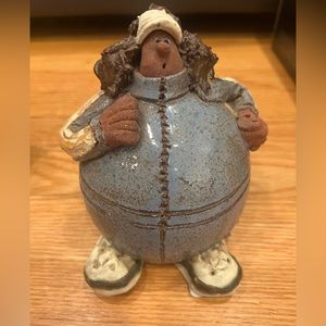 Sara Meadows Vintage Balloon People Clay Art Pottery